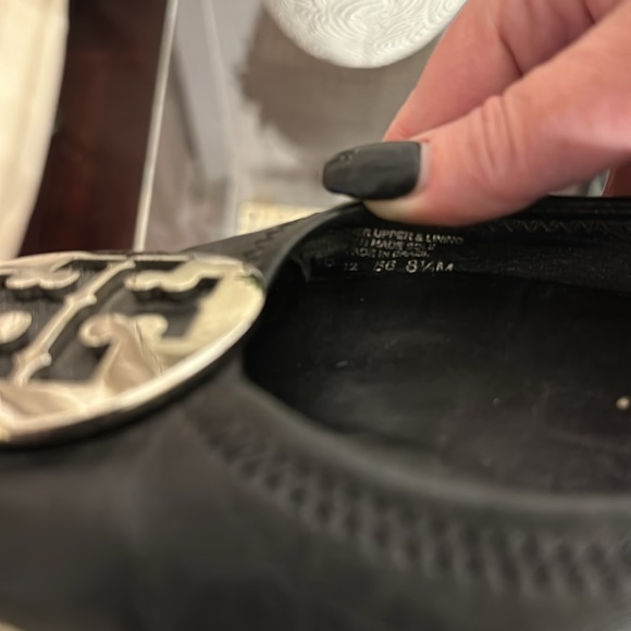 Tory Burch Minnie Travel Perfect Black & Silver Ballet Flats - Picture 13 of 13